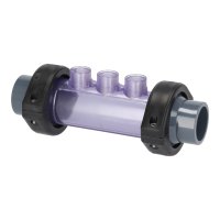 Sondenhalter, 3 x 1/2" IG transparent, PVC-Klebemuffe